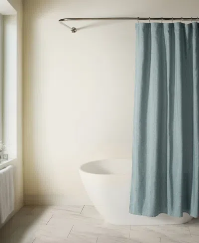 Ienjoy Home Linen-look Shower Curtains, 72" X 72" In Blue