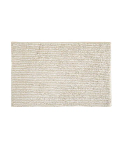 Ienjoy Home Pinstripe Cotton Bath Mat, 24" X 17" In Neutral