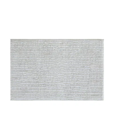 Ienjoy Home Pinstripe Cotton Bath Mat, 34" X 21" In Gray