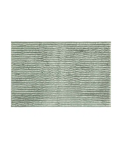Ienjoy Home Pinstripe Cotton Bath Mat, 34" X 21" In Green