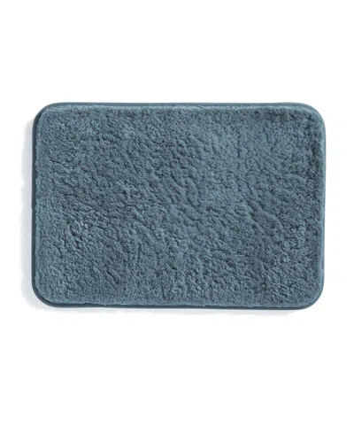 Ienjoy Home Plush Absorbent Bath Mat, 24" X 17" In Blue