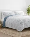 Ienjoy Home Scrolled Patchwork Reversible 3-pc. Lightweight Quilt Set, Full/queen In Dusk Blue