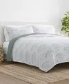 Ienjoy Home Scallop Reversible 3-pc. Quilt Set, Full/queen In Eucalyptus