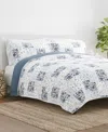 Ienjoy Home Scrolled Patchwork Reversible 3-pc. Lightweight Quilt Set, Full/queen In Dusk Blue