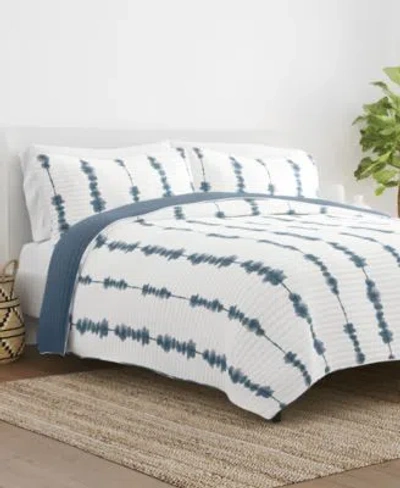 Ienjoy Home All Season Shibori Reversible Quilt Set Collection In Navy