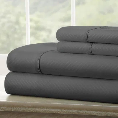 Ienjoy Home Simply Soft™ Chevron Embossed Bed Sheet Set In Gray