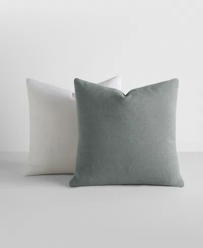 Ienjoy Home Slub Cotton Solid 2-pack Decor Pillows, 20" X 20" In Gray