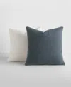 Ienjoy Home Slub Cotton Solid 2-pack Decor Pillows, 20" X 20" In Gray