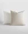Ienjoy Home Slub Cotton Solid 2-pack Decor Pillows, 20" X 20" In White