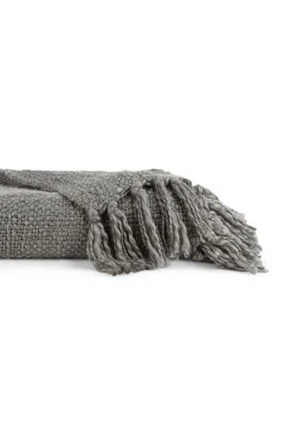 Ienjoy Home Slub-yarn Throw Blanket In Gray
