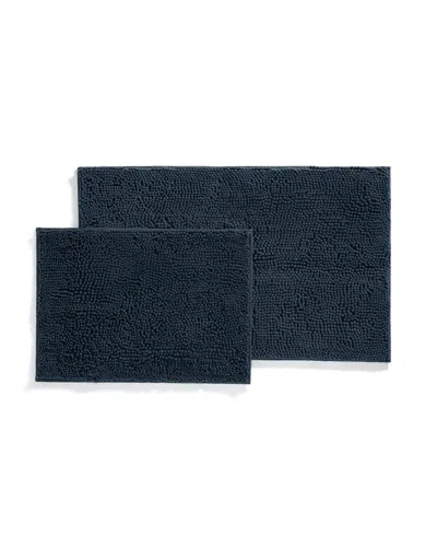Ienjoy Home Soft Absorbent Chenille 2-pc. Bath Mat Set In Blue
