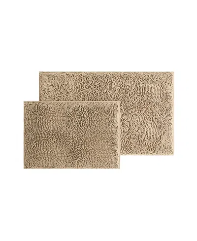 Ienjoy Home Soft Absorbent Chenille 2-pc. Bath Mat Set In Brown
