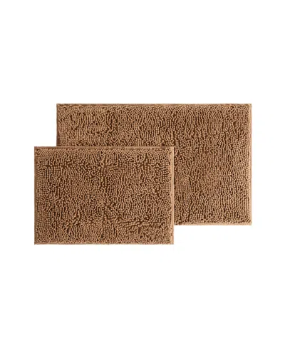 Ienjoy Home Soft Absorbent Chenille 2-pc. Bath Mat Set In Brown