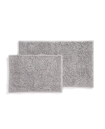 Ienjoy Home Soft Absorbent Chenille 2-pc. Bath Mat Set In Gray