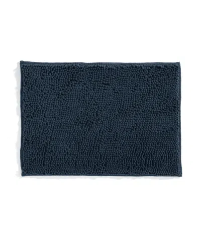Ienjoy Home Soft Absorbent Chenille Bath Mat, 24" X 17" In Blue