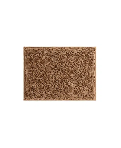 Ienjoy Home Soft Absorbent Chenille Bath Mat, 24" X 17" In Brown