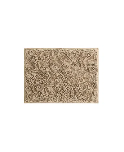 Ienjoy Home Soft Absorbent Chenille Bath Mat, 24" X 17" In Brown
