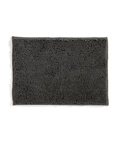 Ienjoy Home Soft Absorbent Chenille Bath Mat, 24" X 17" In Gray