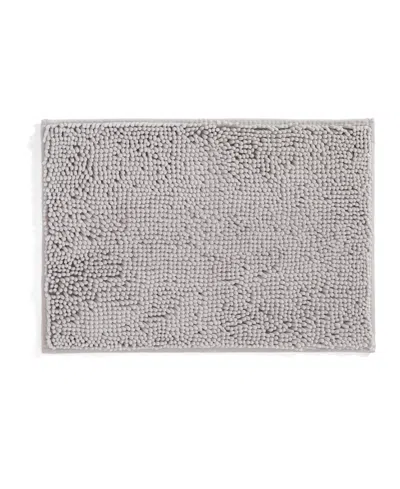 Ienjoy Home Soft Absorbent Chenille Bath Mat, 24" X 17" In Gray
