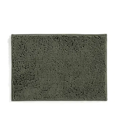 Ienjoy Home Soft Absorbent Chenille Bath Mat, 24" X 17" In Green