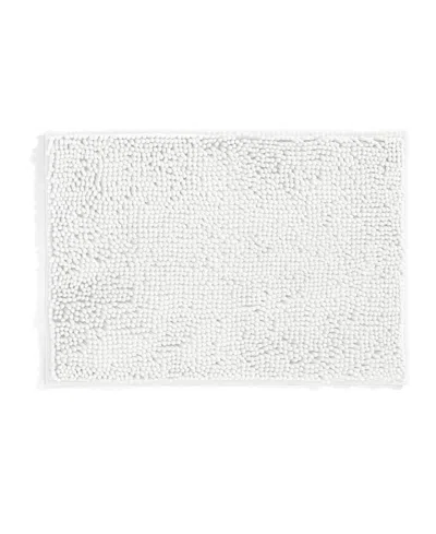 Ienjoy Home Soft Absorbent Chenille Bath Mat, 24" X 17" In White