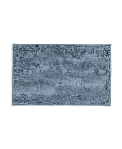 Ienjoy Home Soft Absorbent Chenille Bath Mat, 34" X 21" In Blue