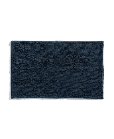 Ienjoy Home Soft Absorbent Chenille Bath Mat, 34" X 21" In Blue