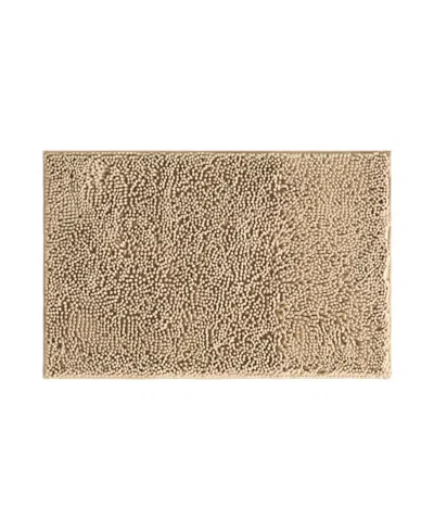 Ienjoy Home Soft Absorbent Chenille Bath Mat, 34" X 21" In Brown