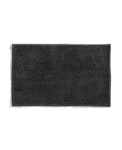 Ienjoy Home Soft Absorbent Chenille Bath Mat, 34" X 21" In Black