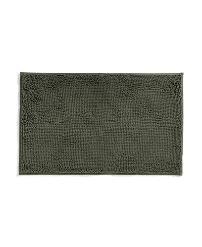 Ienjoy Home Soft Absorbent Chenille Bath Mat, 34" X 21" In Gray