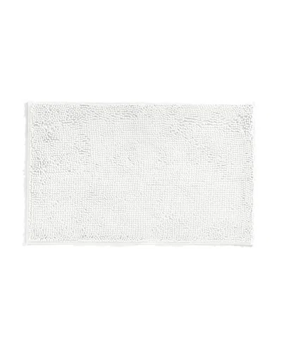 Ienjoy Home Soft Absorbent Chenille Bath Mat, 34" X 21" In White