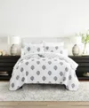 Ienjoy Home Stamped Bloom Reversible 3-pc. Quilt Set, Full/queen