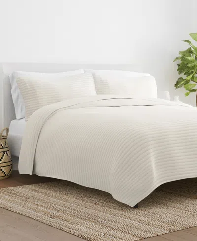 Ienjoy Home Stripe Stitch 3-pc. Quilt Set, King/california King In Natural