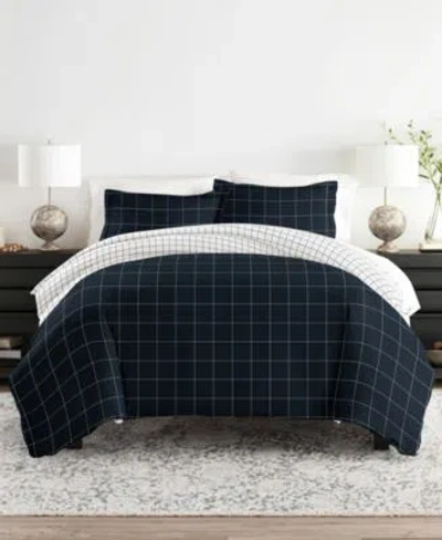 Ienjoy Home Timeless Pattern Reversible Duvet Cover Sets In Striped Ivory