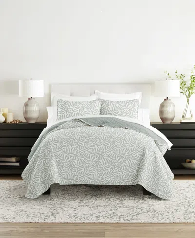 Ienjoy Home Tossed Ferns Reversible 3-pc. Quilt Set, Full/queen