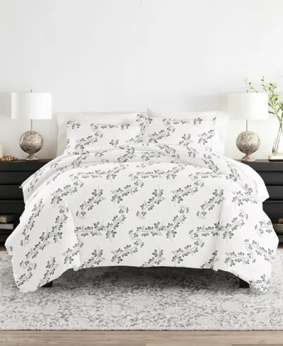 Ienjoy Home Tranquil Sleep Patterned Duvet Cover Set, King/california King In White