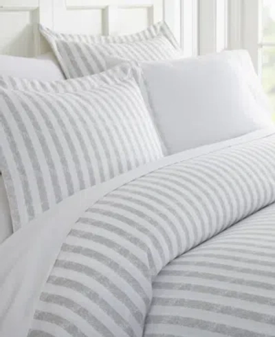 Ienjoy Home Tranquil Sleep Patterned Duvet Cover Set, Twin/twin Xl In Light Grey Stripes