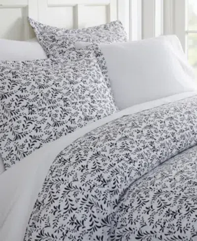 Ienjoy Home Tranquil Sleep Patterned Duvet Cover Set, Twin/twin Xl In Navy Burst Of Vines