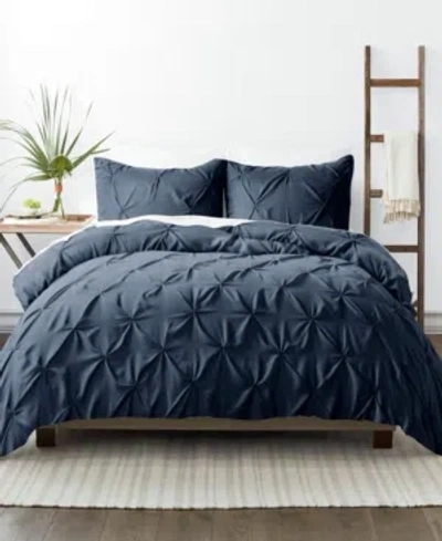 Ienjoy Home Ultra Soft 2-pc. Pinch Pleat Duvet Cover Set, Twin/twin Xl In Navy