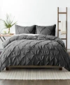 Ienjoy Home Ultra Soft 3-pc. Pinch Pleat Duvet Cover Set, Full/queen In Gray