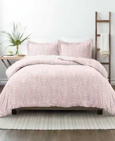 Ienjoy Home Ultra Soft Reversible 2-pc. Duvet Cover Set, Twin/twin Xl In Pink Romantic Damask