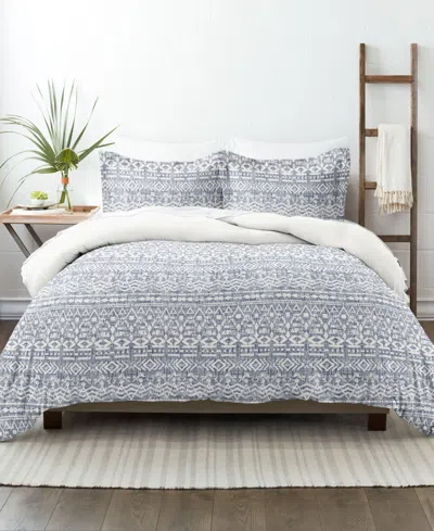 Ienjoy Home Utra Soft Reversible 3-pc. Duvet Cover Set, Full/queen In Navy Modern Rustic