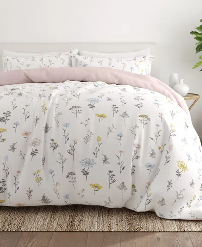 Ienjoy Home Utra Soft Reversible 3-pc. Duvet Cover Set, Full/queen In Pink