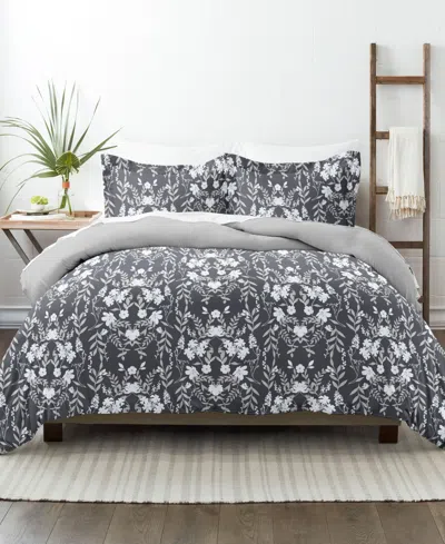 Ienjoy Home Utra Soft Reversible 3-pc. Duvet Cover Set, King/california King In Black