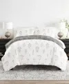 Ienjoy Home Utra Soft Reversible 3-pc. Duvet Cover Set, Queen In Light Gray Foral