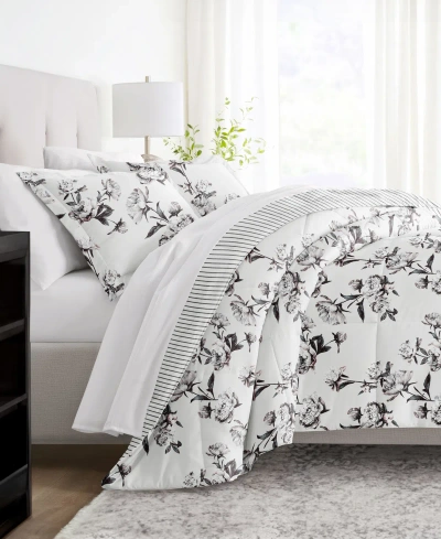 Ienjoy Home Vintage-like Magnolia Stripe 2-piece Comforter Set, Twin/twin Xl In Gray