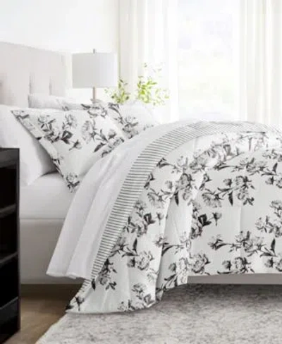 Ienjoy Home Vintage Like Magnolia Stripe Comforter Sets In Gray