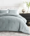 Ienjoy Home Waffle Textured Comforter Sets In Blue