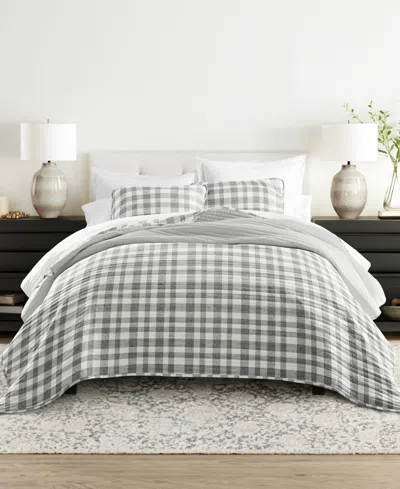 Ienjoy Home Watercolor Plaid Reversible 3-pc. Quilt Set, Full/queen