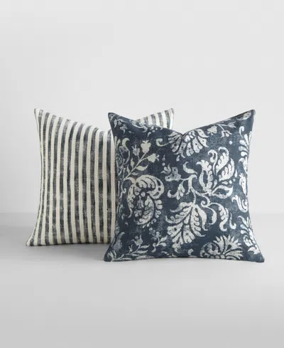 Ienjoy Home Yarn-dyed Pattern 2-pack Decor Pillows, 20" X 20" In Blue